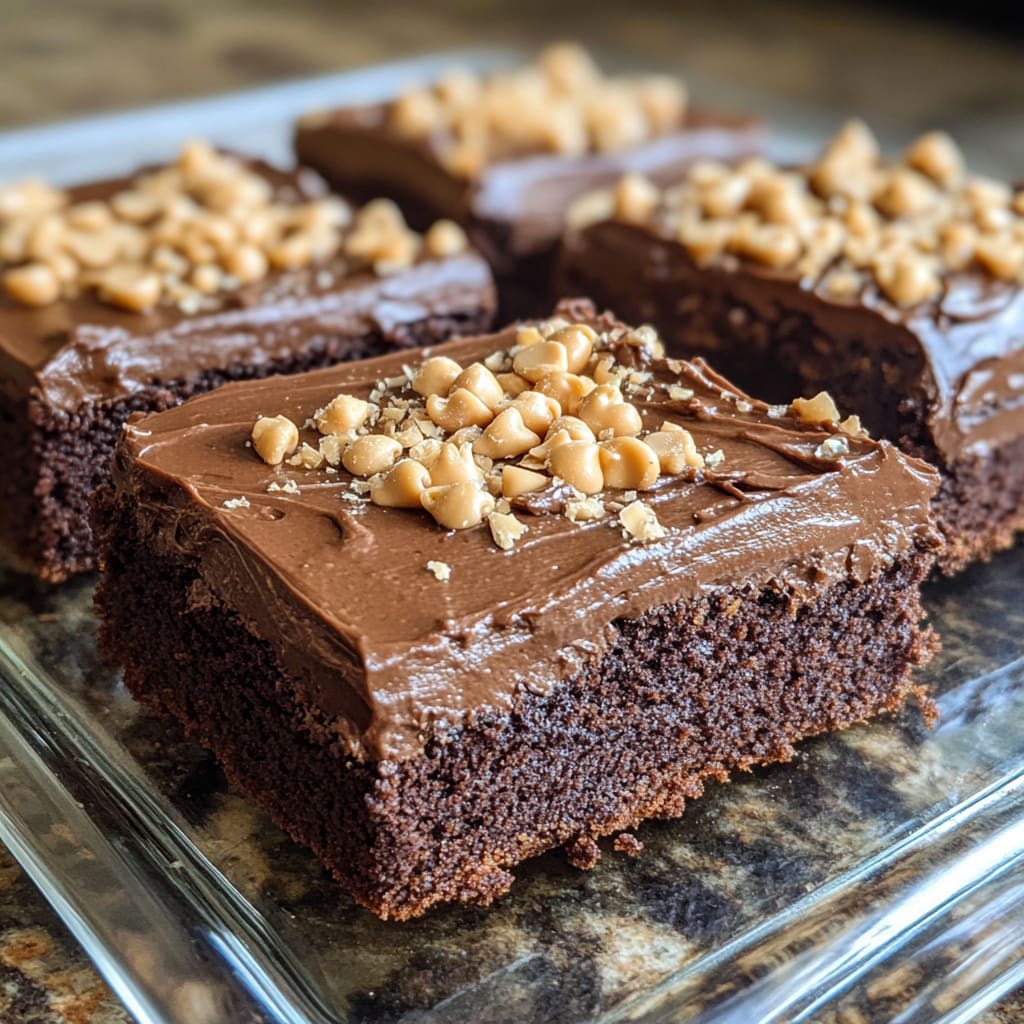 Chocolate Peanut Butter Sheet Cake
