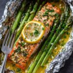 Baked salmon asparagus foil packs Recipe