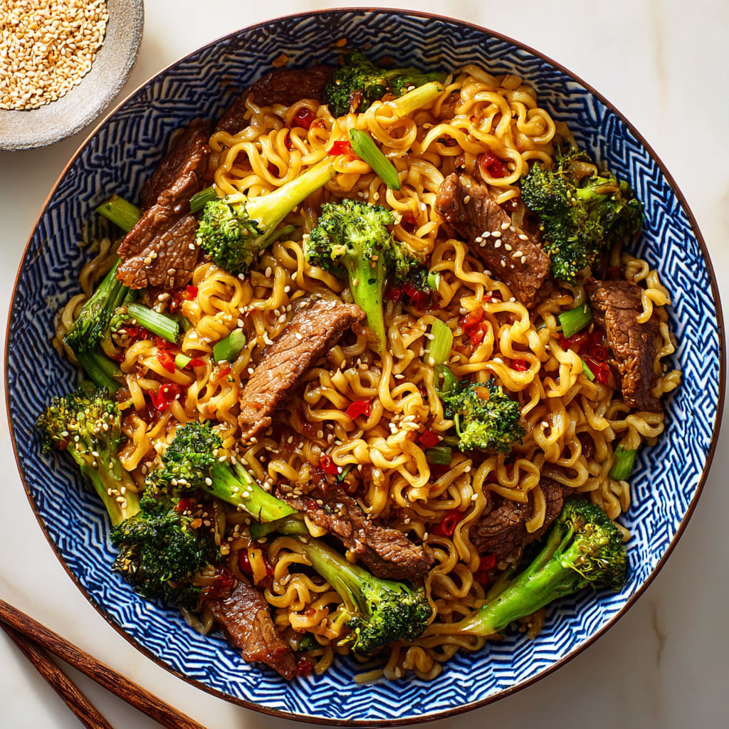 Beef and Broccoli Ramen Stir Fry