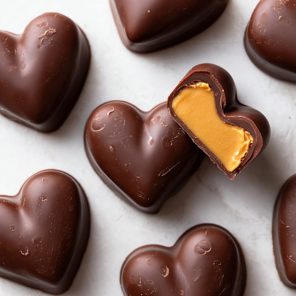 Chocolate Peanut Butter Valentines Heart