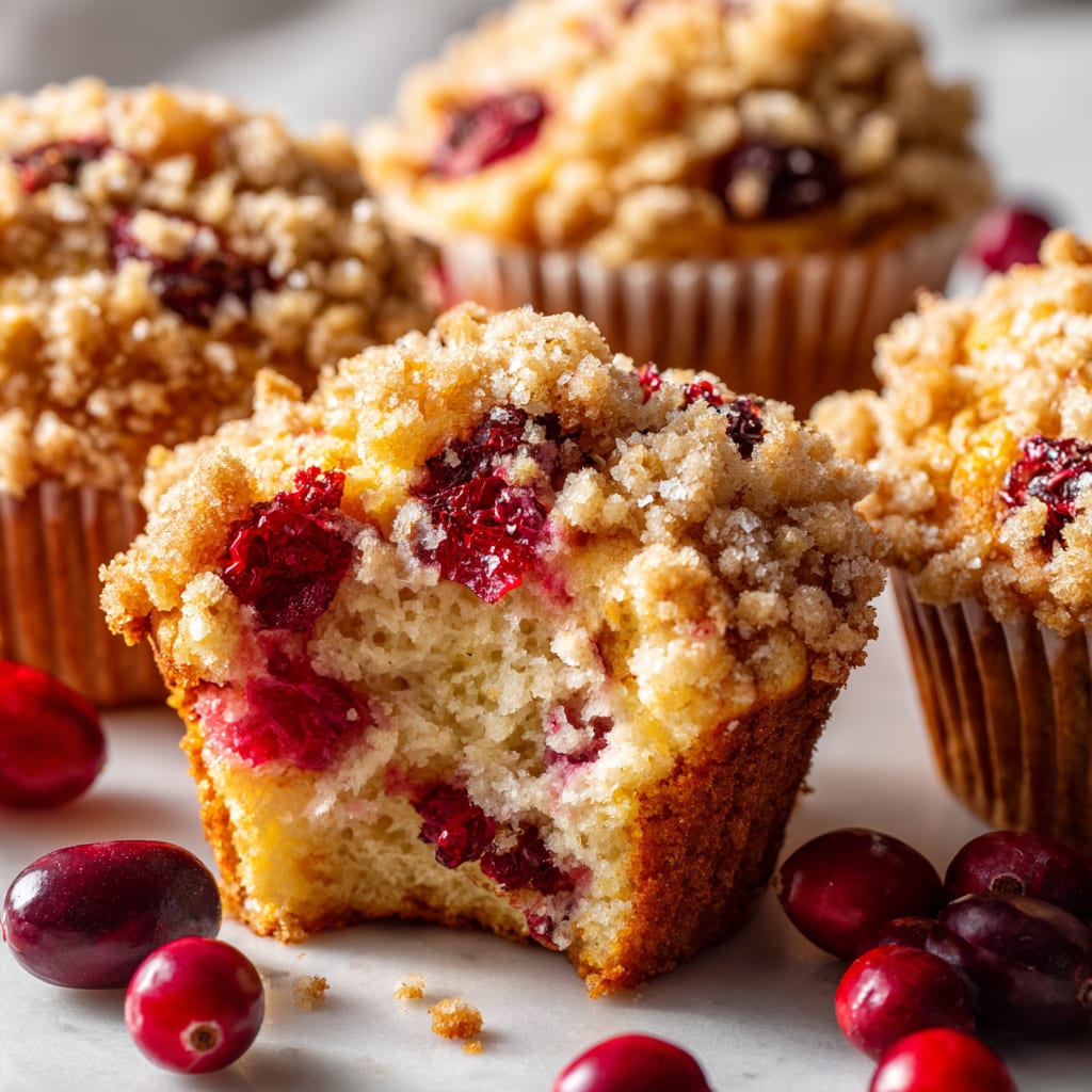 Cranberry Orange Muffins With Streusel Topping
