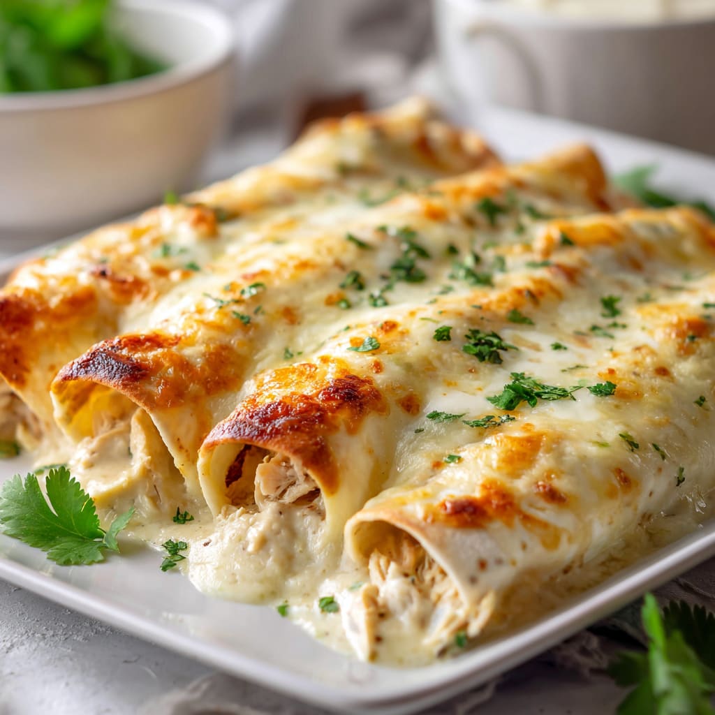 Creamy White Chicken Enchiladas
