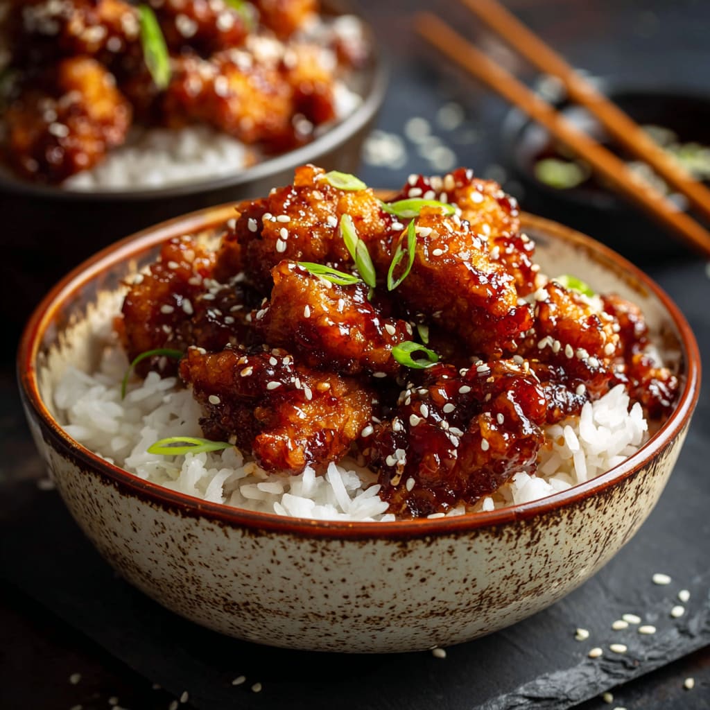 Crispy Sesame Chicken with a Sticky Asian Sauce