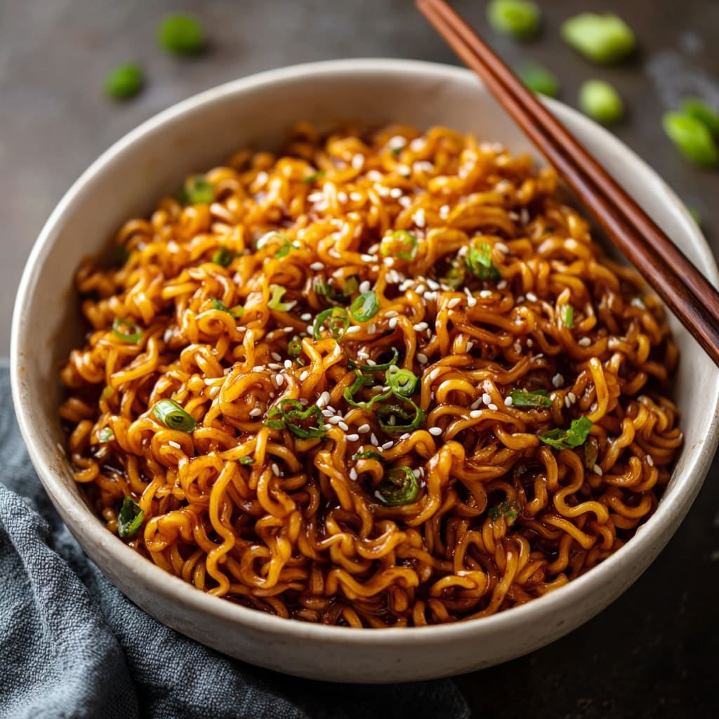 Easy Saucy Ramen Noodles