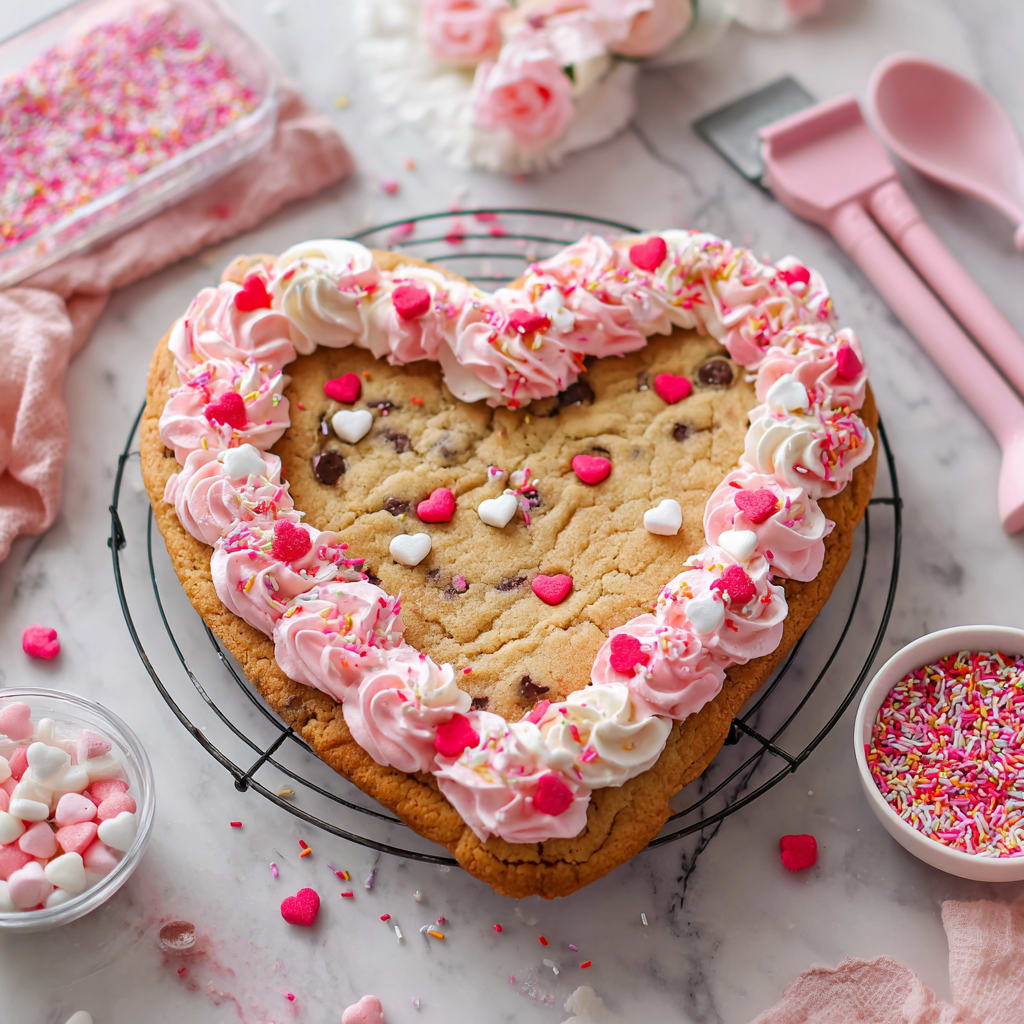 Heart Shaped Cookie Cake