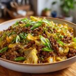 Low Carb Mongolian Ground Beef and Cabbage