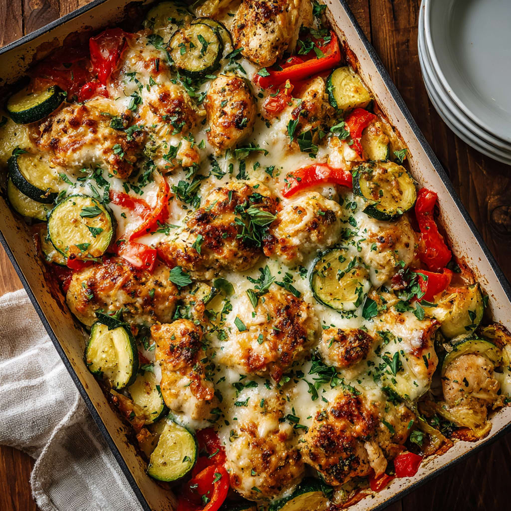 Mediterranean Chicken Zucchini Bake Recipe
