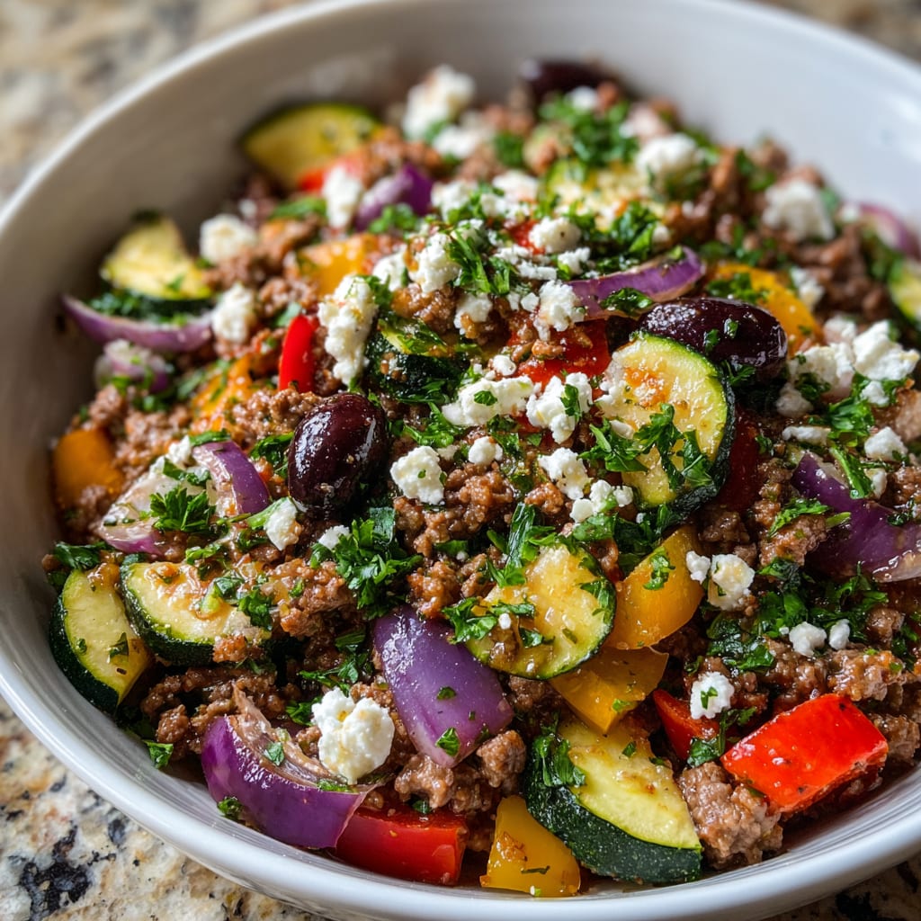 Mediterranean Ground Beef Stir-Fry