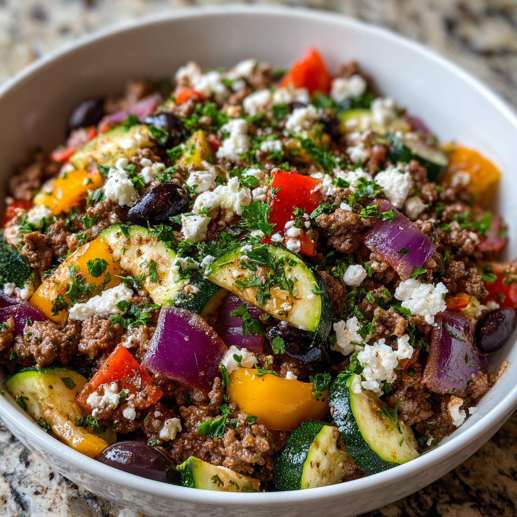 Mediterranean Ground Beef Stir-Fry