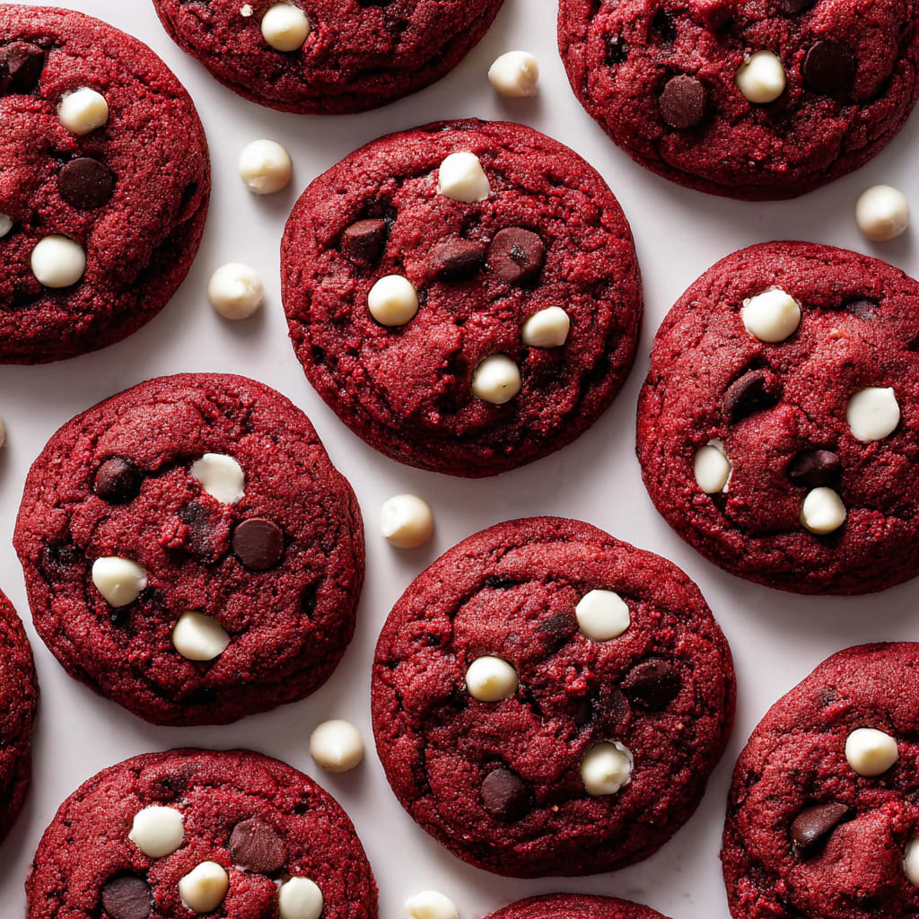 Red Velvet Chocolate Chip Cookies