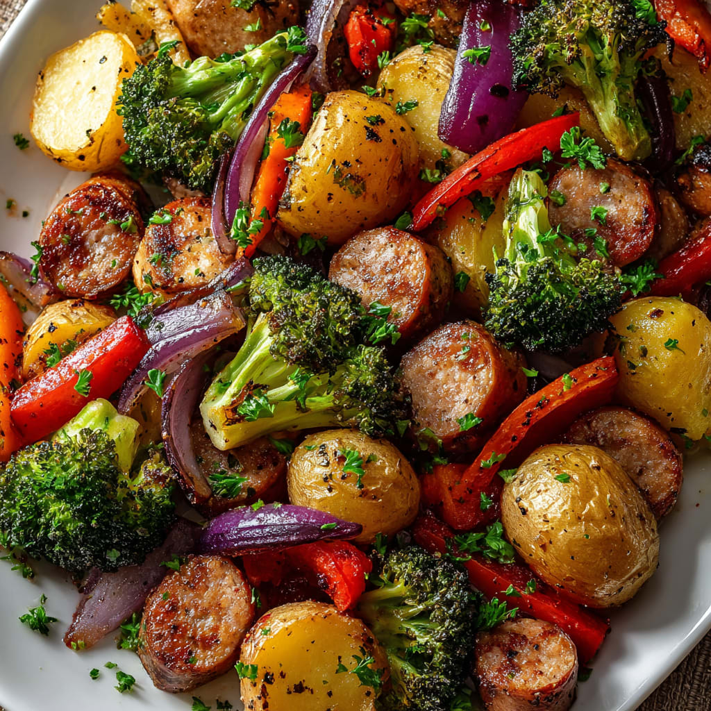 Roasted Veggie and Chicken Sausage