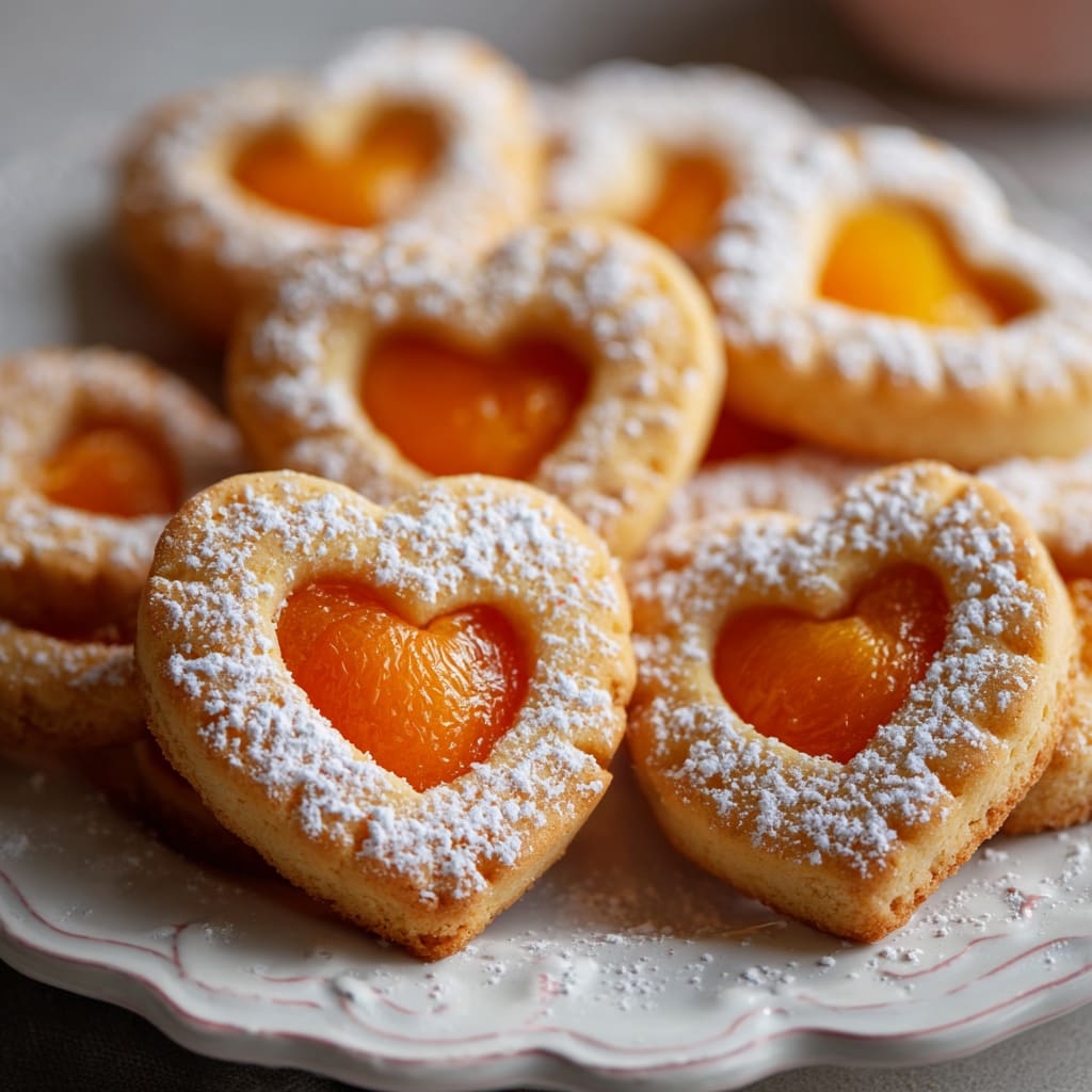 Sweet Apricot Heart Cookies
