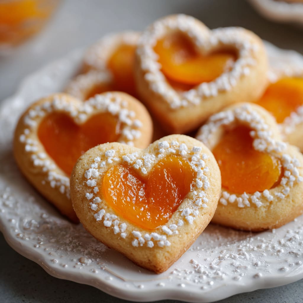 Sweet Apricot Heart Cookies