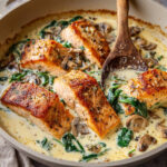 Tuscan Salmon with Parmesan Cream Sauce