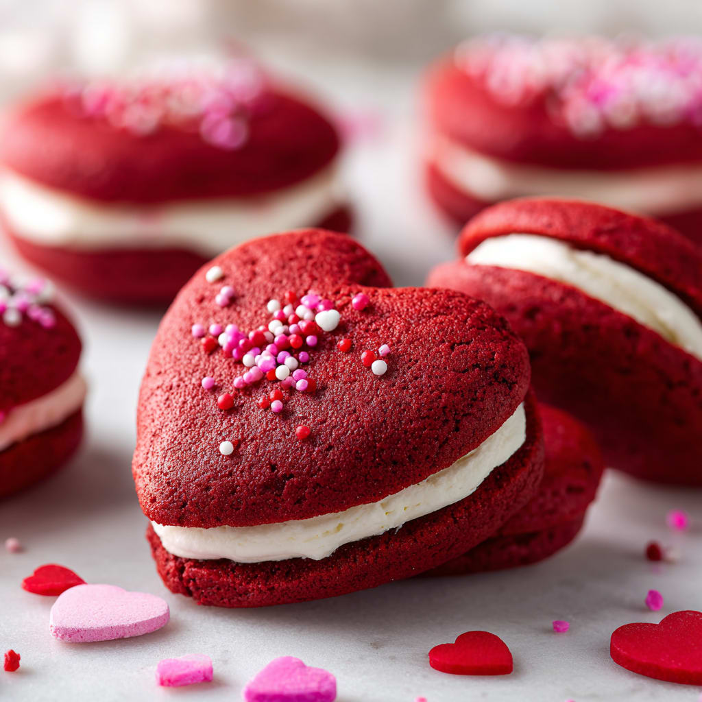 Valentines Red Velvet Whoopie Pies