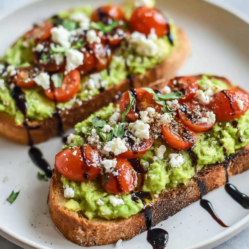 Avocado Toast with Feta and Cherry Tomatoes