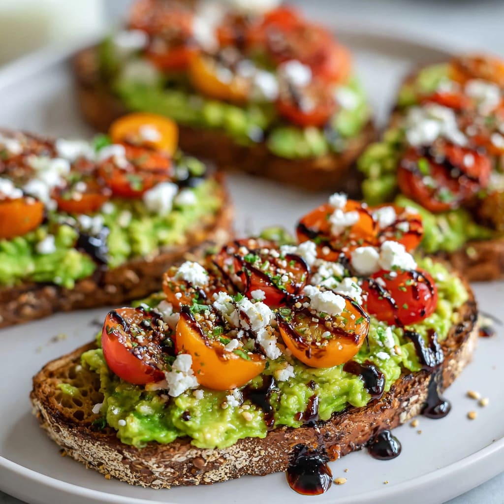 Avocado Toast with Feta and Cherry Tomatoes