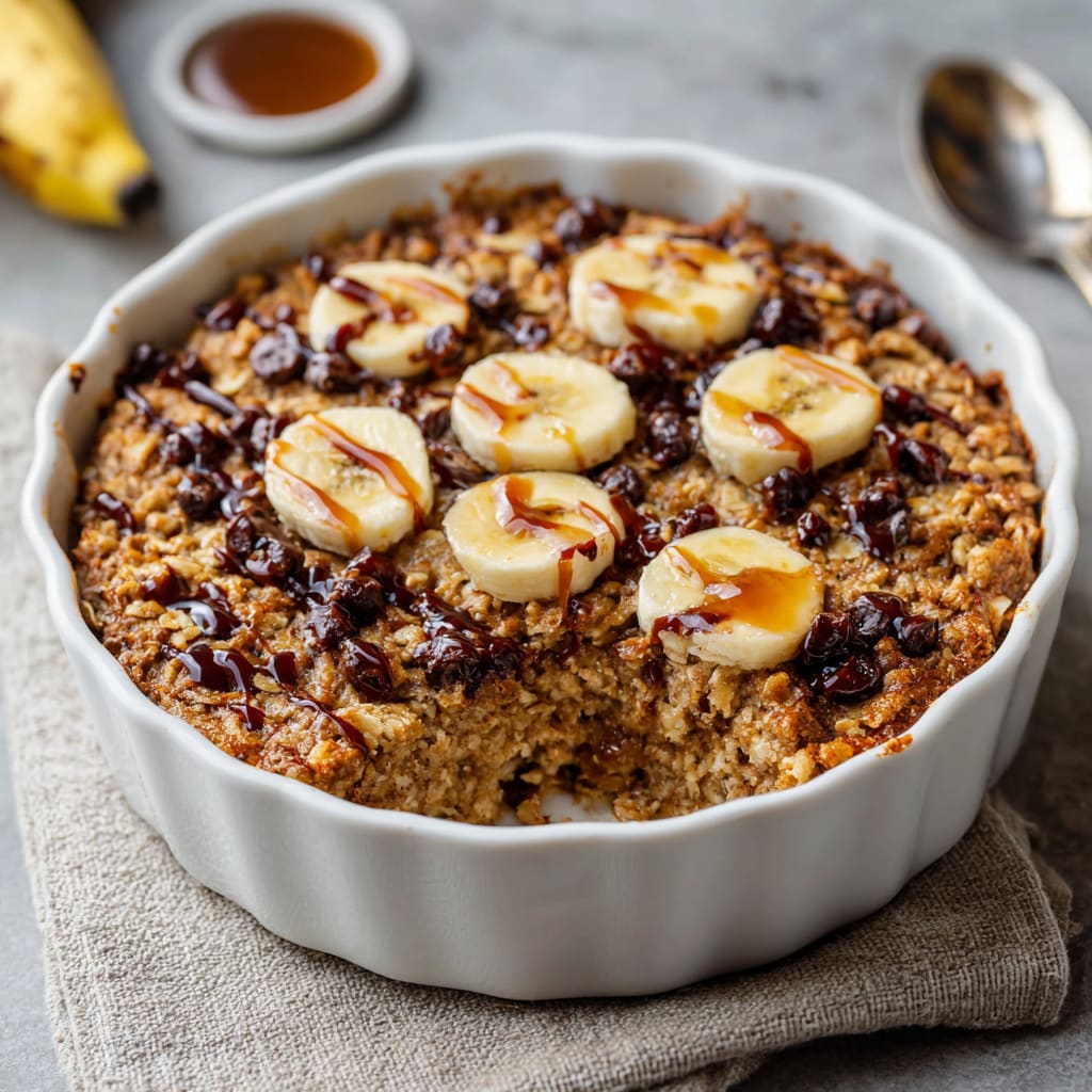 Chunky Monkey Banana Baked Oatmeal