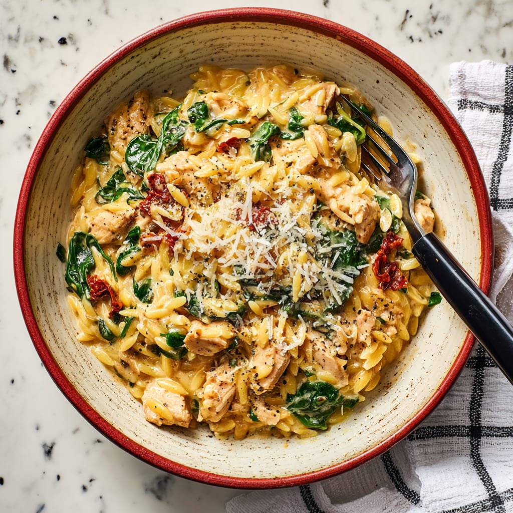 Creamy Leftover Turkey Orzo
