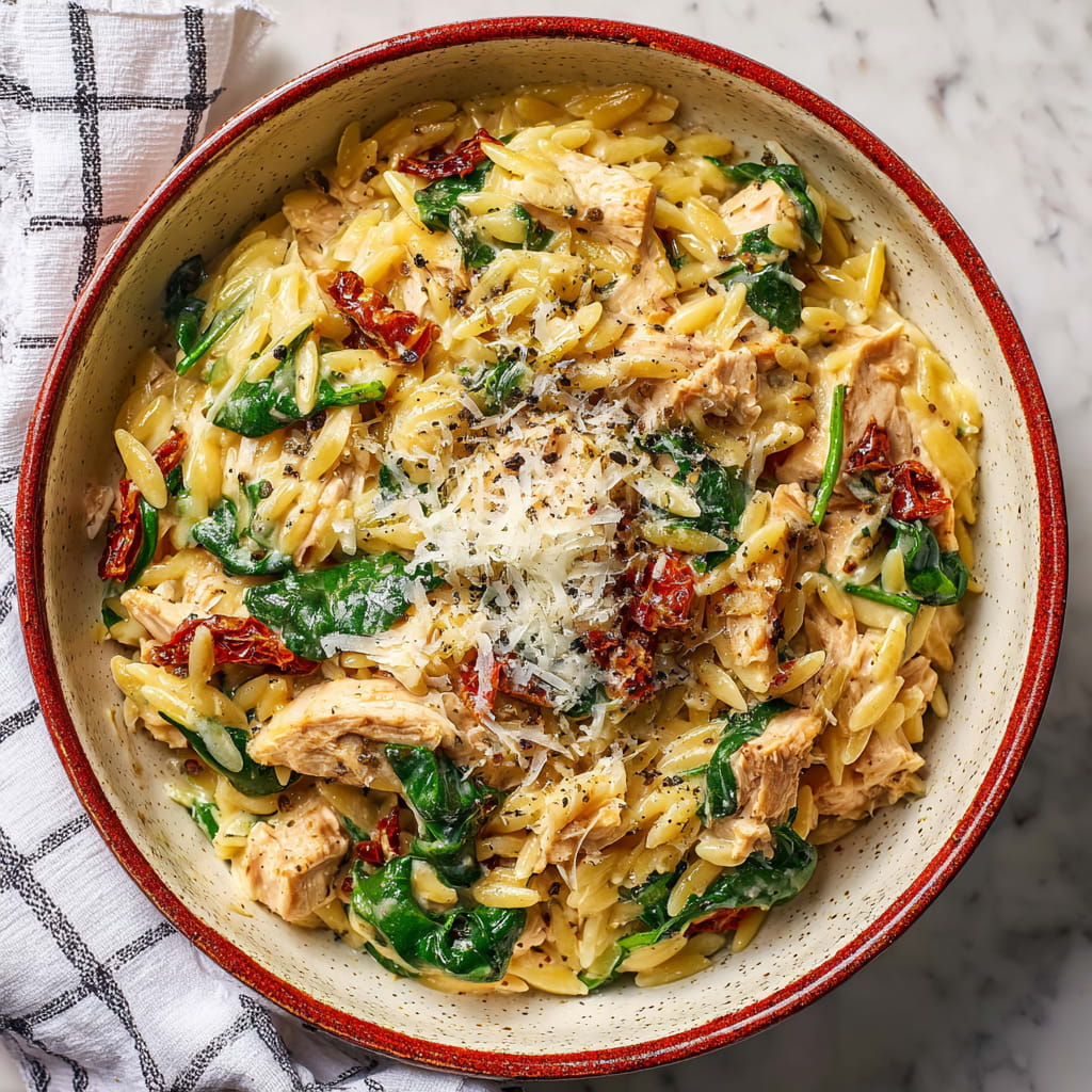 Creamy Leftover Turkey Orzo