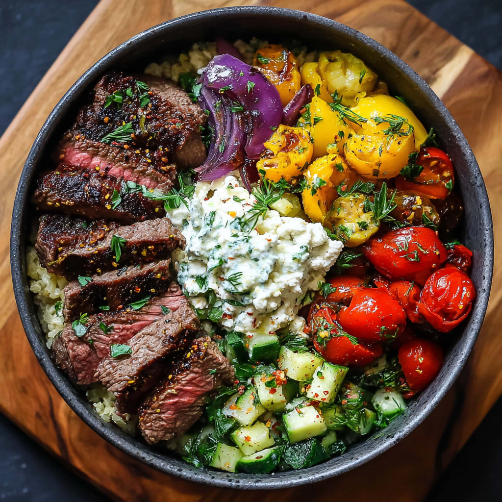 Delicious Mediterranean Steak Bowls