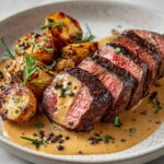 Elegant Filet Mignon with Creamy Peppercorn Sauce