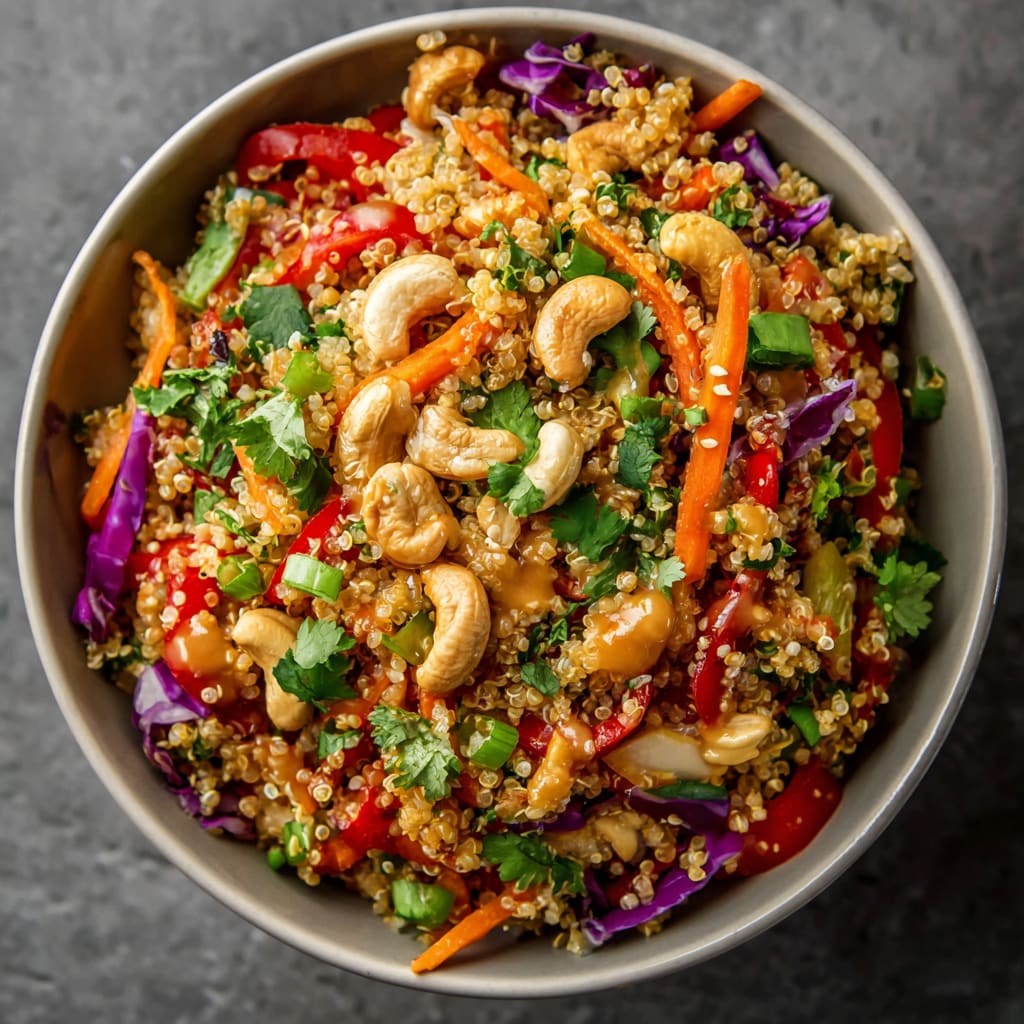 Famous Crunchy Cashew Thai-Inspired Quinoa Salad