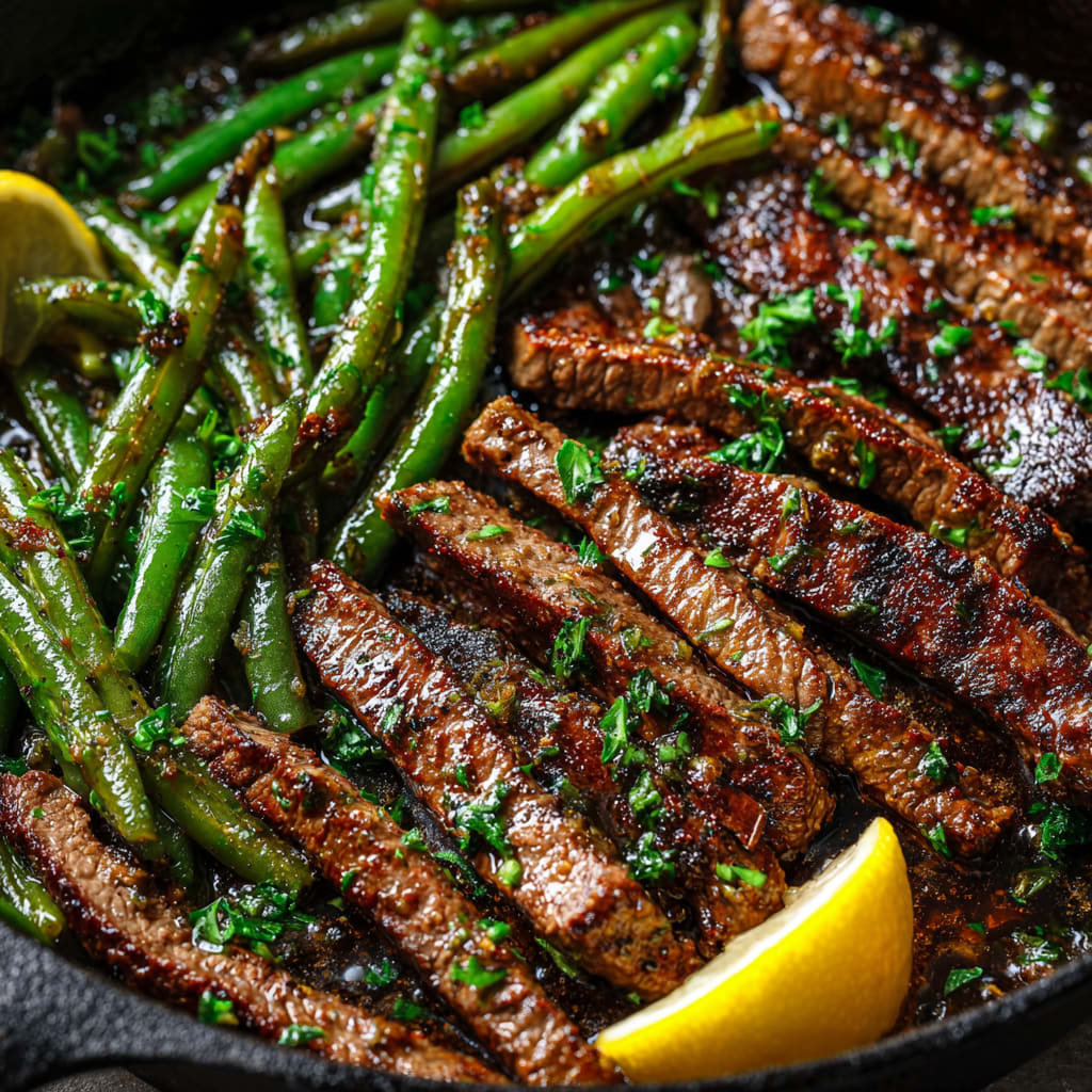 Garlic Butter Steak and Green Beans