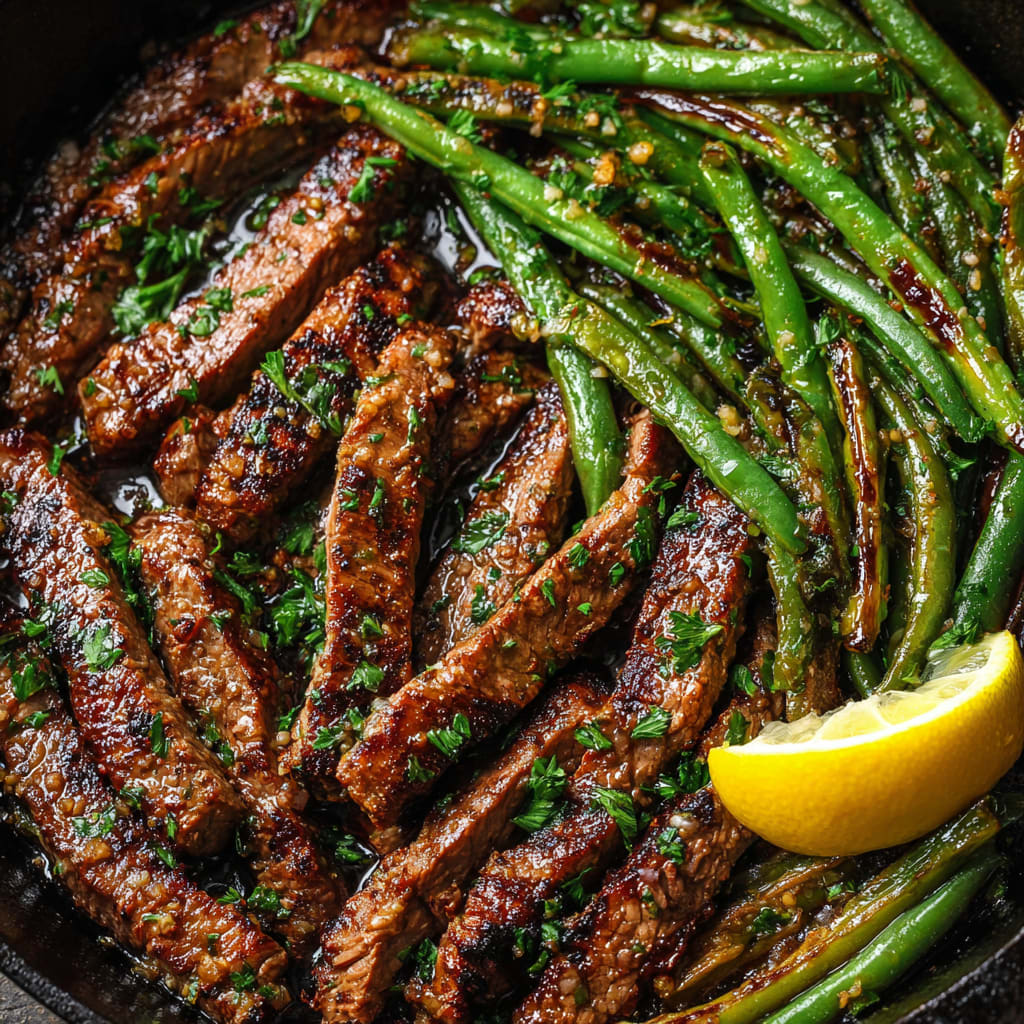 Garlic Butter Steak and Green Beans