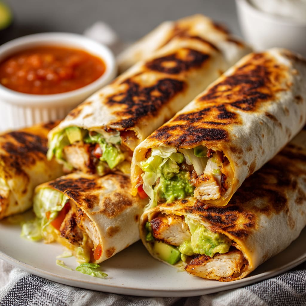 Grilled Avocado Chicken Wraps