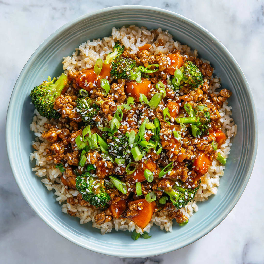 Healthy Ground Turkey Teriyaki Rice Bowl