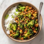 Honey Sriracha Ground Chicken and Broccoli