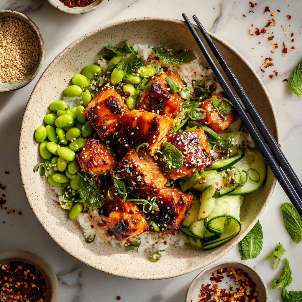 Honey Sriracha Salmon Bowls