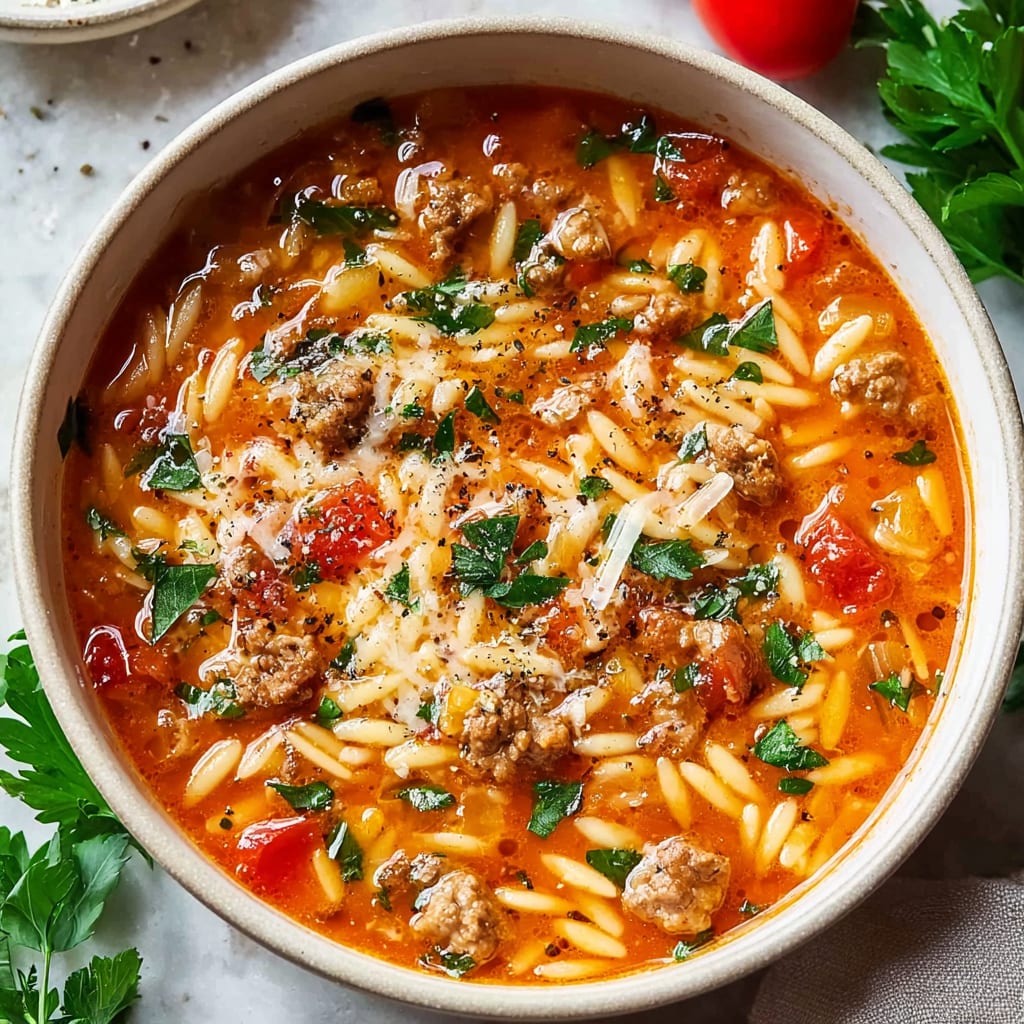 Irresistible One-Pot Italian Sausage Orzo Soup