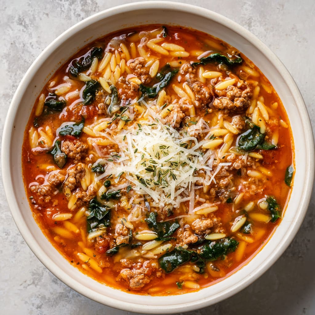 Italian Sausage &amp; Orzo Soup