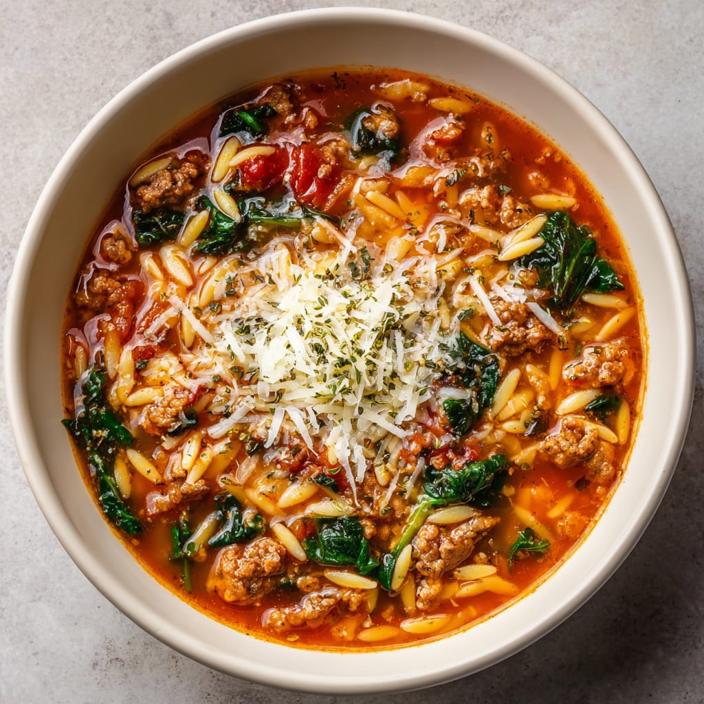 Italian Sausage & Orzo Soup