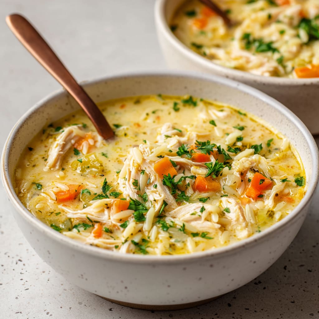 Lemon Chicken Orzo Soup