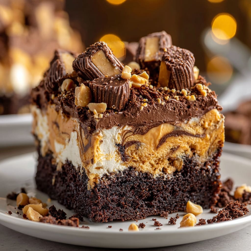 Reeses Peanut Butter Earthquake Cake