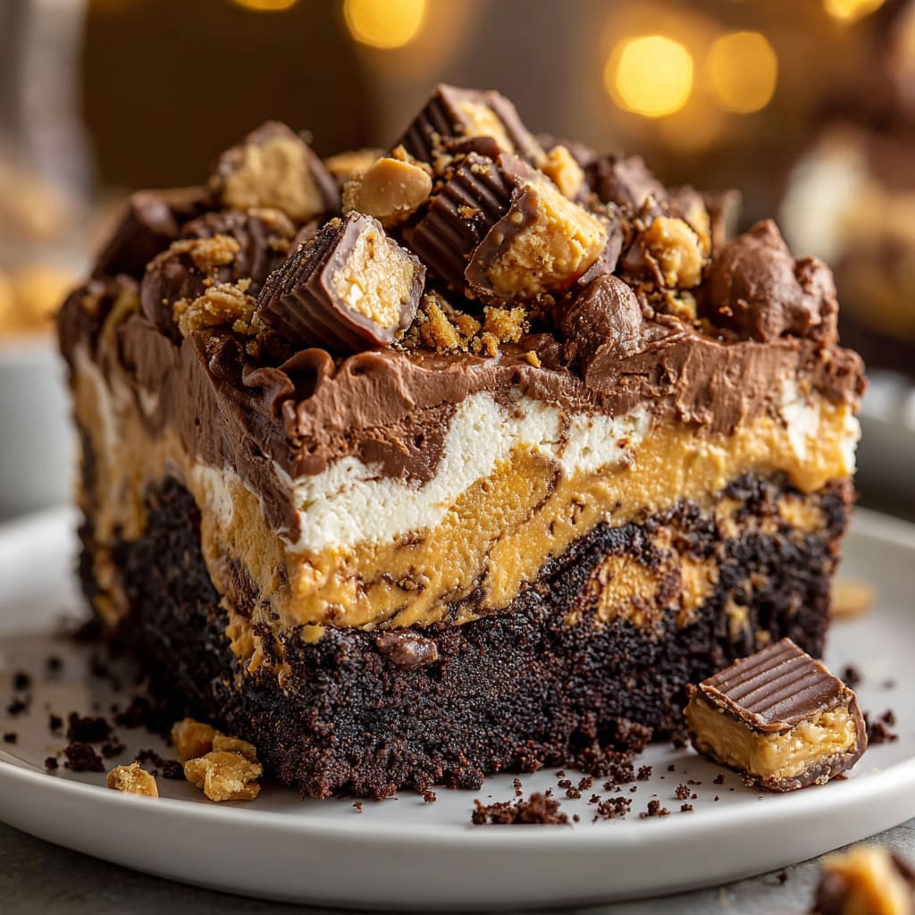 Reeses Peanut Butter Earthquake Cake