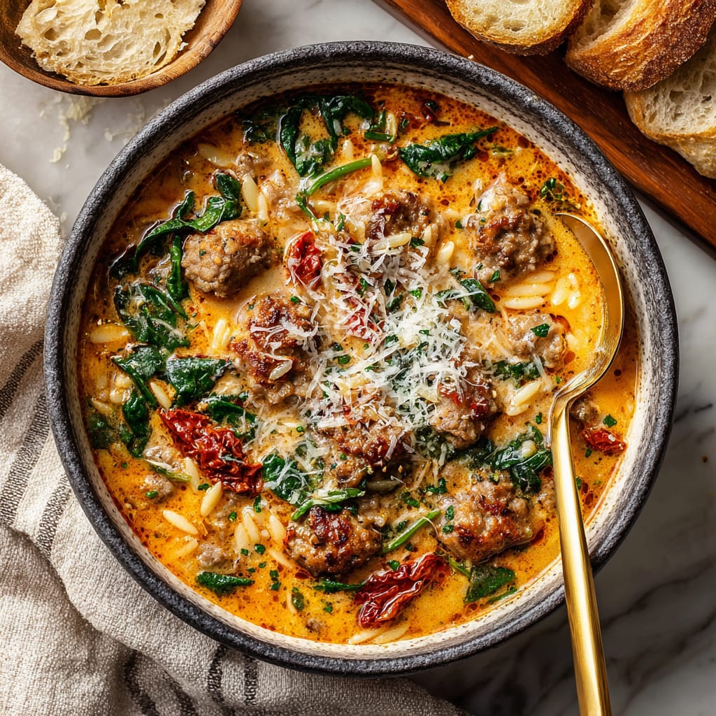 Savory Sausage Orzo Soup Delight