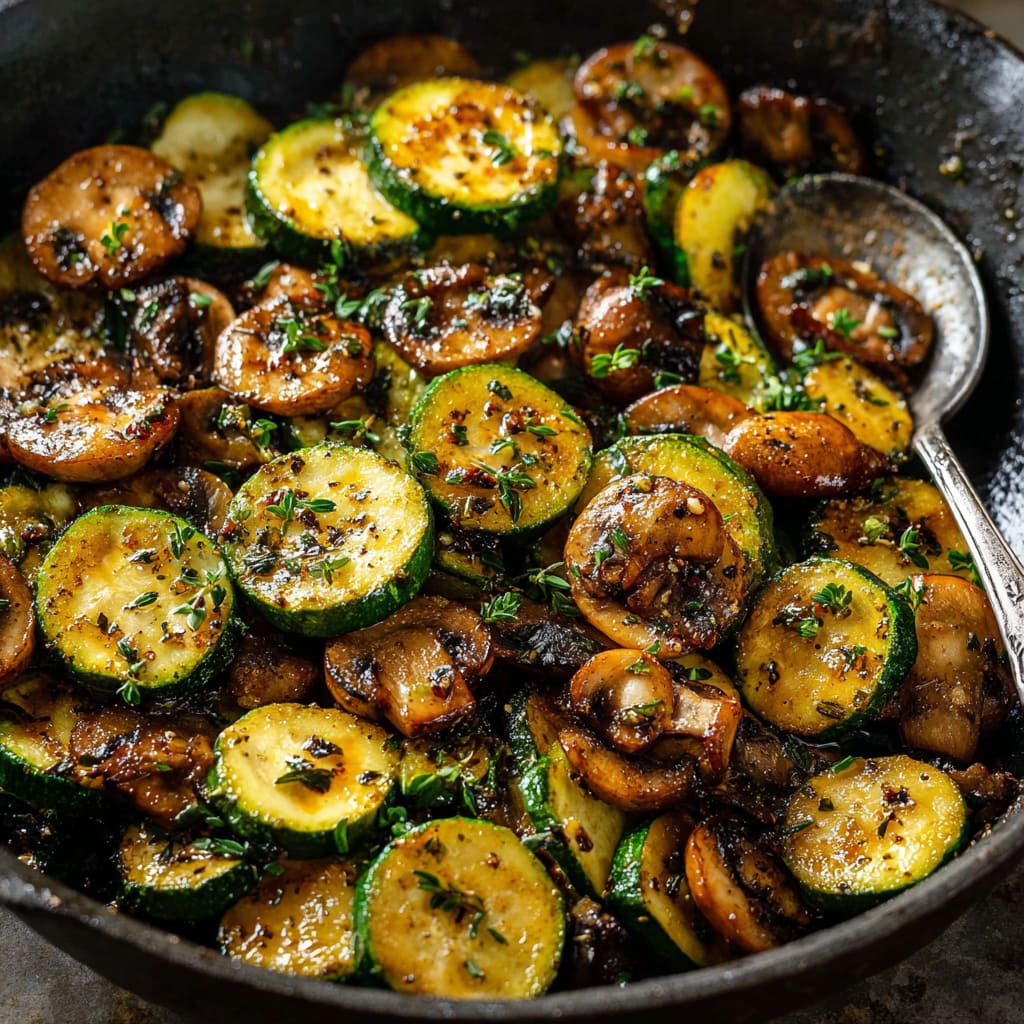 Skillet Zucchini and Mushrooms