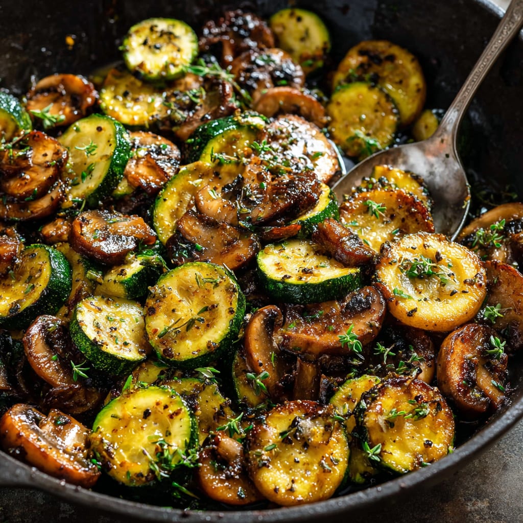 Skillet Zucchini and Mushrooms