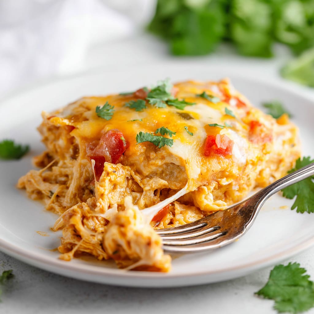 Slow Cooker Chicken Enchilada Casserole