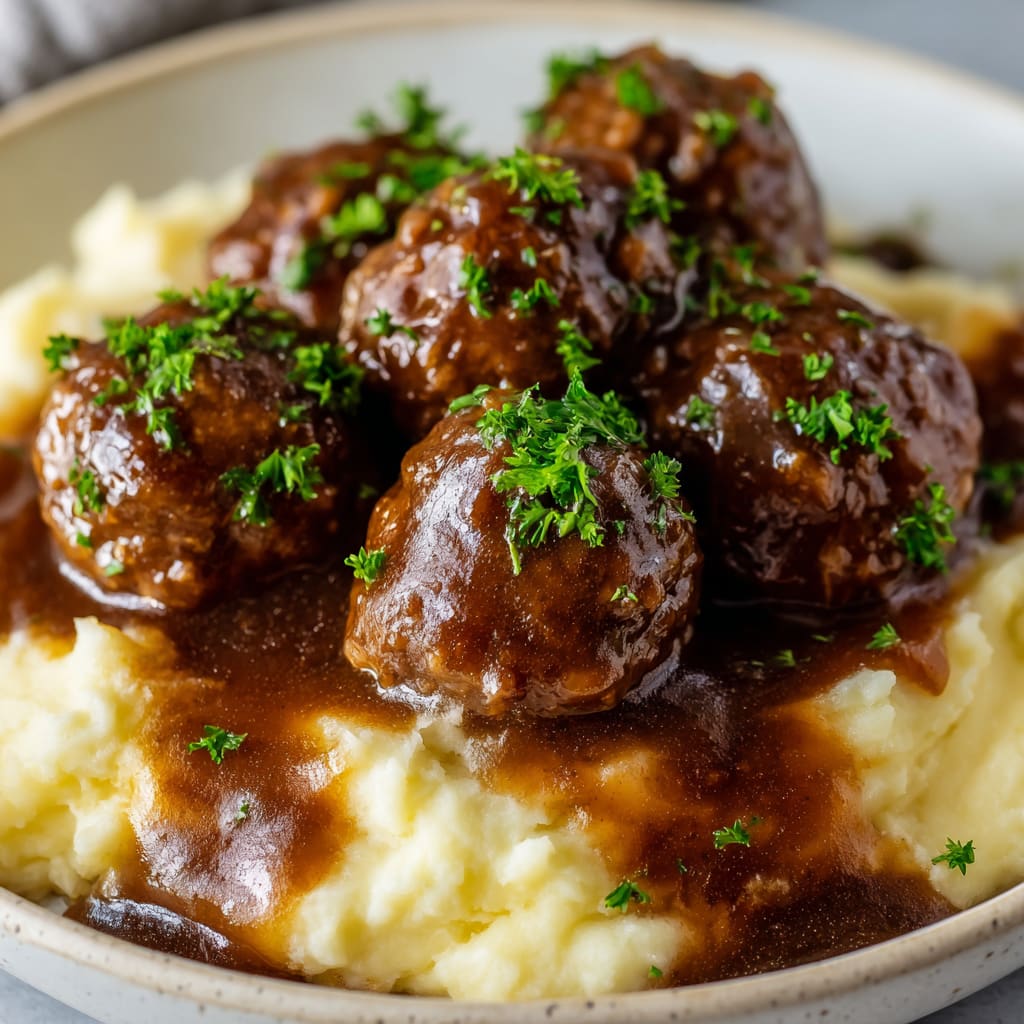 Slow Cooker Salisbury Steak Meatballs Recipe