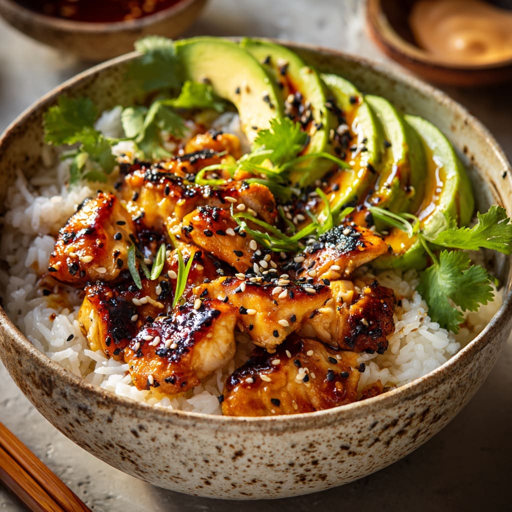 Spicy Honey Ginger Chicken Bowls