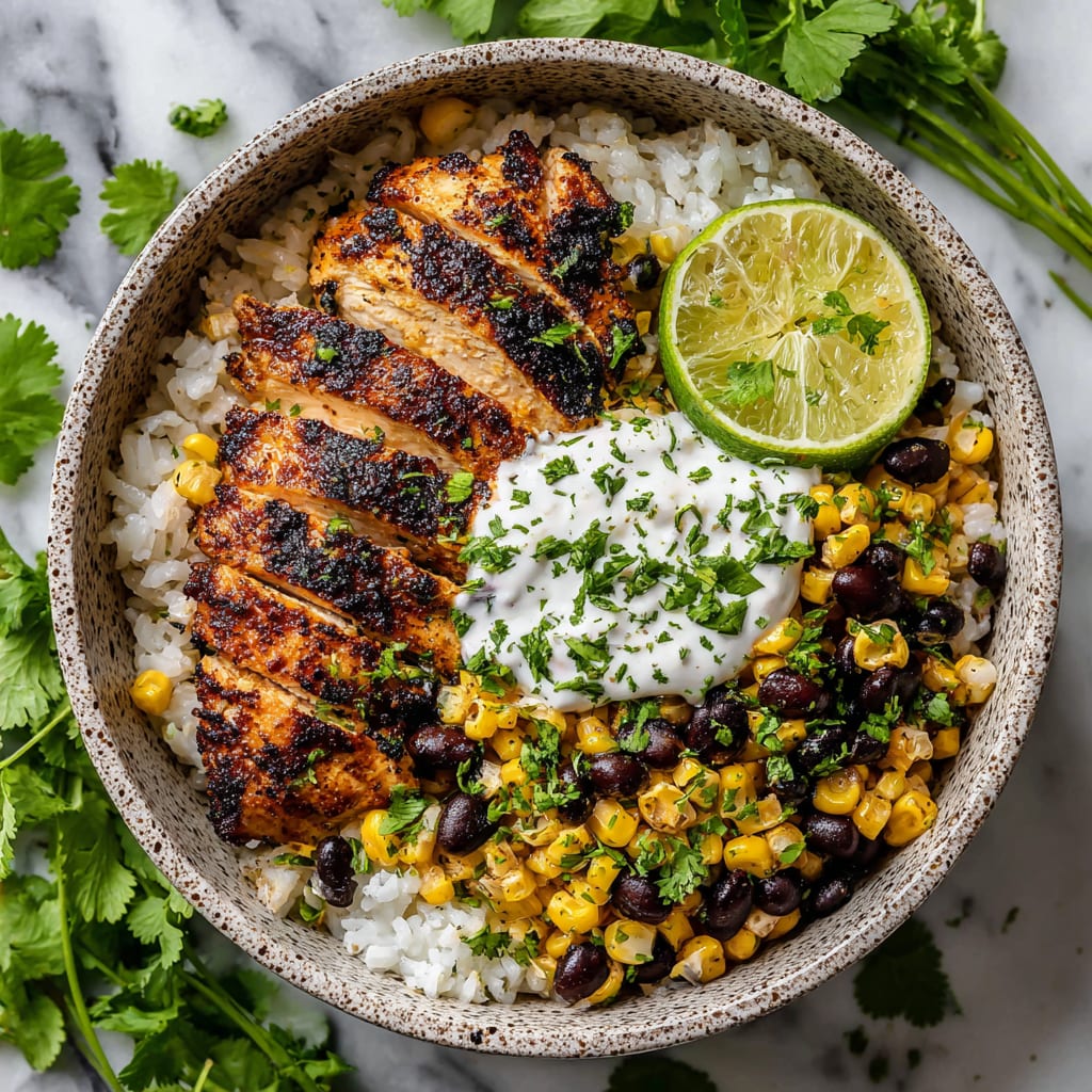 Street Corn Chicken Rice Bowl