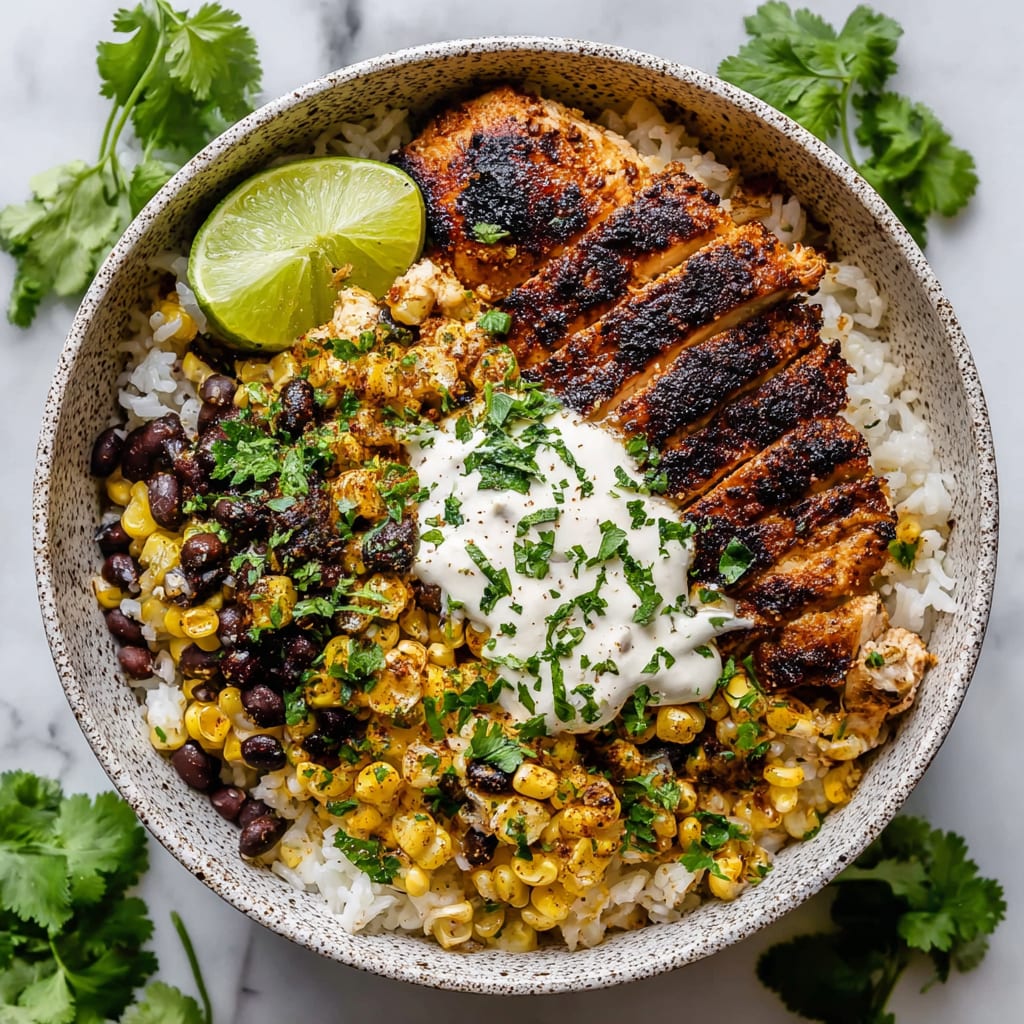 Street Corn Chicken Rice Bowl