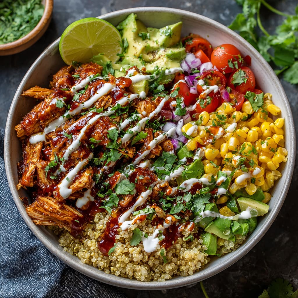 BBQ Ranch Chicken Quinoa Bowls