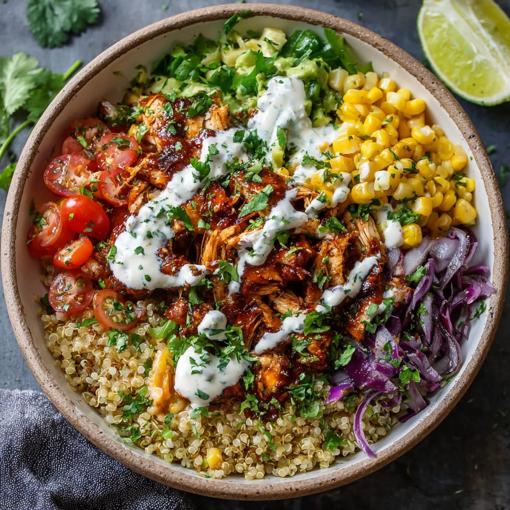 BBQ Ranch Chicken Quinoa Bowls