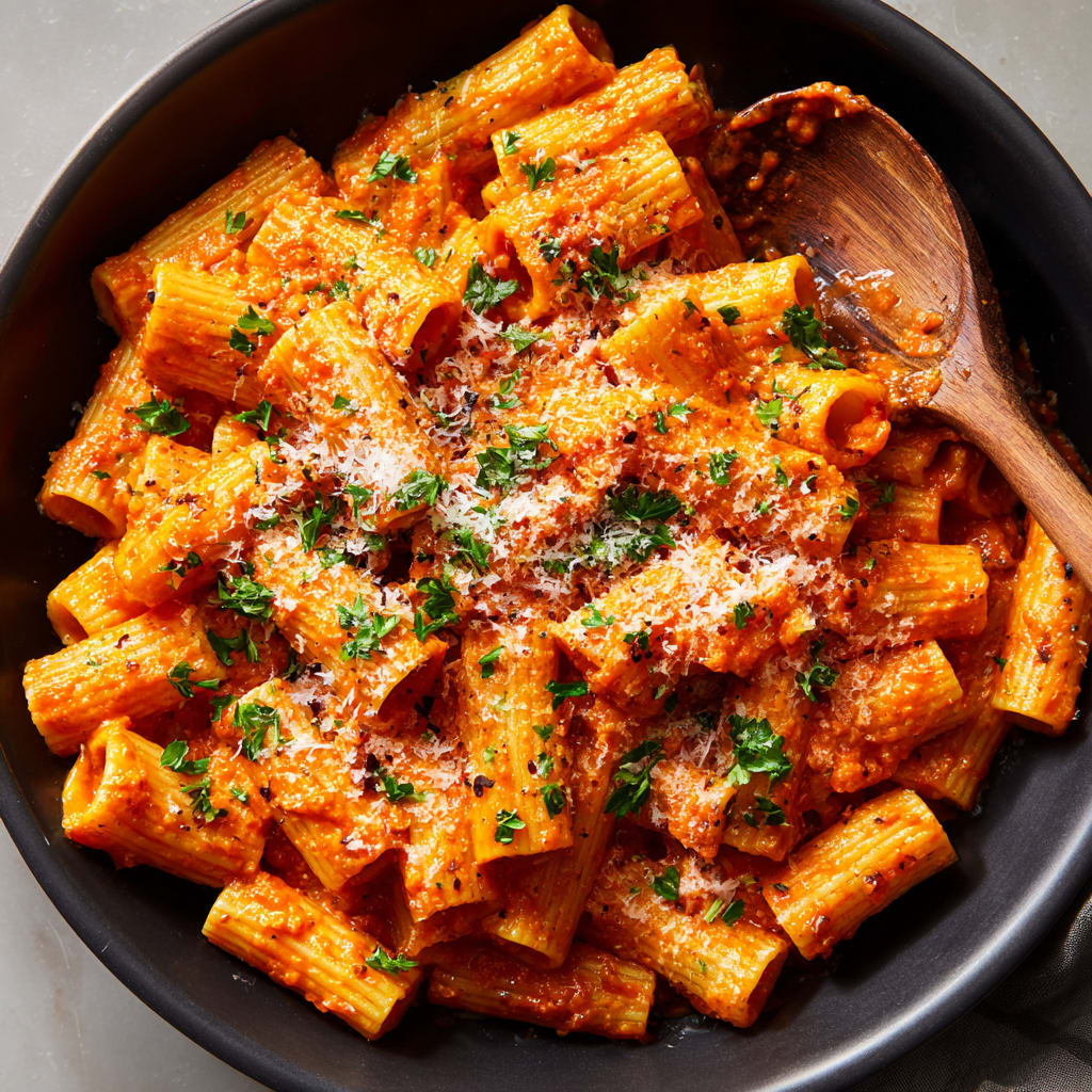 Creamy Tomato Rigatoni Pasta